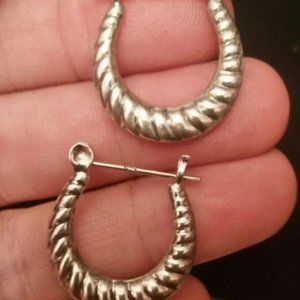 Sterling Shrimp Hoop Earrings